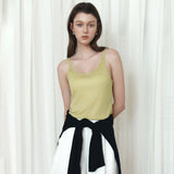 SITP5295 Relaxed Double-Line Sleeveless Top_Mustard