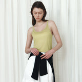 SITP5295 Relaxed Double-Line Sleeveless Top_Mustard