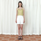 SITP5295 Relaxed Double-Line Sleeveless Top_Mustard