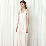SITP5295 Relaxed Double-Line Sleeveless Top_White