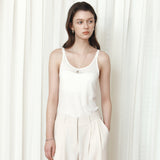SITP5295 Relaxed Double-Line Sleeveless Top_White
