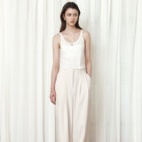 SITP5295 Relaxed Double-Line Sleeveless Top_White