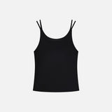 SITP5295 Relaxed Double-Line Sleeveless Top_Black