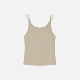SITP5295 Relaxed Double-Line Sleeveless Top_Greige
