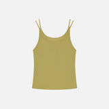 SITP5295 Relaxed Double-Line Sleeveless Top_Mustard