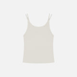 SITP5295 Relaxed Double-Line Sleeveless Top_White
