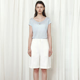 SITP5300 Sheer Cap-Sleeve Slim T-Shirt_Sky blue