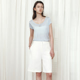 SITP5300 Sheer Cap-Sleeve Slim T-Shirt_Sky blue