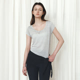 SITP5300 Sheer Cap-Sleeve Slim T-Shirt_Melange gray