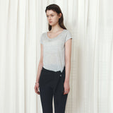 SITP5300 Sheer Cap-Sleeve Slim T-Shirt_Melange gray