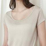 SITP5300 Sheer Cap-Sleeve Slim T-Shirt_Ash olive