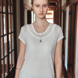 SITP5300 Sheer Cap-Sleeve Slim T-Shirt_White