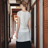 SITP5300 Sheer Cap-Sleeve Slim T-Shirt_White