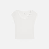 SITP5300 Sheer Cap-Sleeve Slim T-Shirt_White