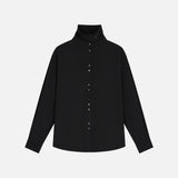 SITP5304 High-Neck Silky Shirt_Black