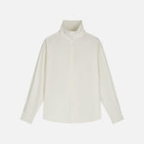 SITP5304 High-Neck Silky Shirt_Ivory