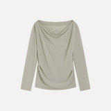 SITP5307 Cowl-Neck Long-Sleeve T-Shirt_Olive gray