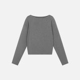 SITP5312 Boat-Neck Drop-Shoulder T-Shirt_Melange gray
