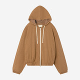 SITP5317 Contrast Hooded Zip-Up_Camel brown