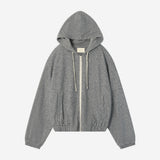 SITP5317 Contrast Hooded Zip-Up_Melange gray