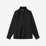 SITP5321 Loose-Fit Tie Blouse_Black