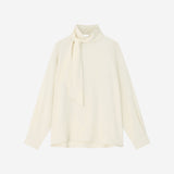 SITP5321 Loose-Fit Tie Blouse_Cream