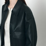 SIOT4186 Smooth Faux Leather Blouson_Black