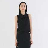 SITP5217 Cowl Neck Breeze Sleeveless Blouse_Black