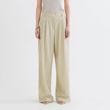SIPT7163 Washed Half-Banding Slacks_Olive