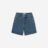 SIJN6030 color denim shorts_Deep blue