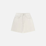 SIJN6113 Balloon Cotton Denim Shorts_Cream