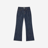 SIJN6123 Bell-Flare Denim_Deep blue