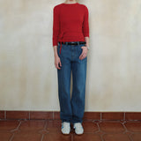 SIJN6105 Straight Column Jeans_Medium Blue
