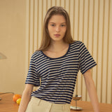 SITP5063 U-neck T-shirt_ST_Navy