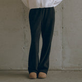 SIPT7097 Fleece Ribbed Sweatpants_Black