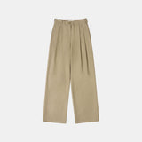 SIPT7068 Two tuck wide chino pants_Beige