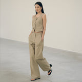 SIPT7125 Washed Purtig Pants_Khaki Beige