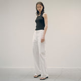SIPT7125 Washed Utility Pants_White