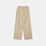 SIPT7151 Curved Single Pleat Chino Pants_Beige