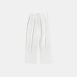 SIPT7157 Semi Curved Crop Slacks_White