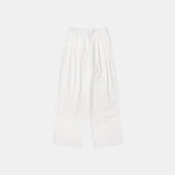 SIPT7163 Washed Half-Banding Slacks_White