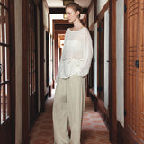 SIPT7203 Easy Banding Washed Pants_Olive