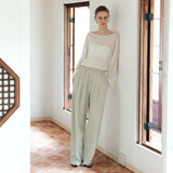 SIPT7203 Easy Banding Washed Pants_Olive