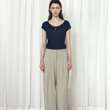 SIPT7205 Breeze Wide Slacks_Khaki beige