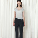 SIPT7208 Pleated Capri Pants_Black