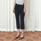 SIPT7208 Pleated Capri Pants_Black
