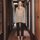 SIPT7208 Pleated Capri Pants_Brown