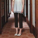 SIPT7208 Pleated Capri Pants_Brown