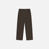 SIPT7208 Pleated Capri Pants_Brown
