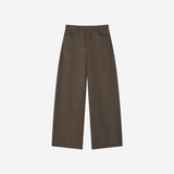SIPT7219 Double-Weave Curved Pants_Deep brown